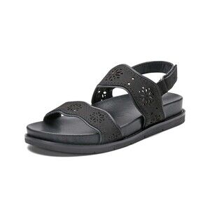NEW earth Womens Size 9 Black Leather Ferne Strappy Slingback Comfort Sandals